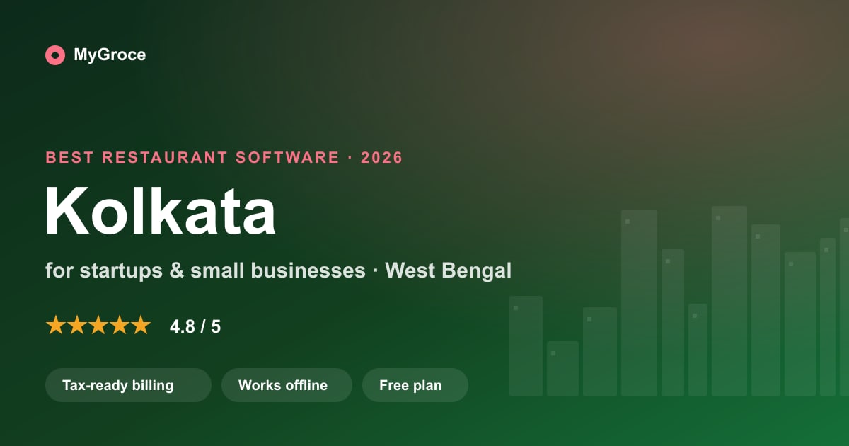 MyGroce Restaurant & Cafe POS Software for businesses in Kolkata, West Bengal — 2026